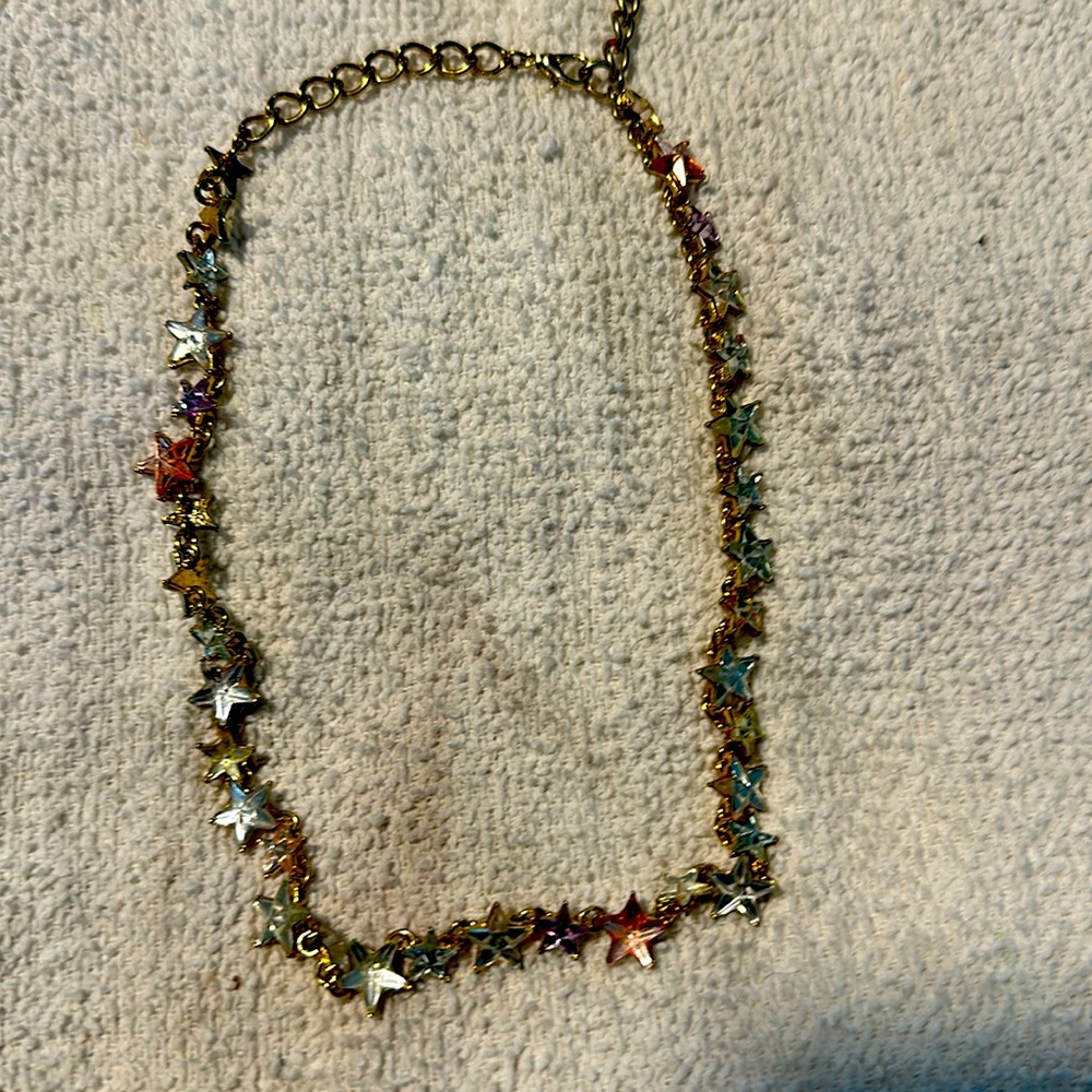 18” inch multi color gold chain with stars